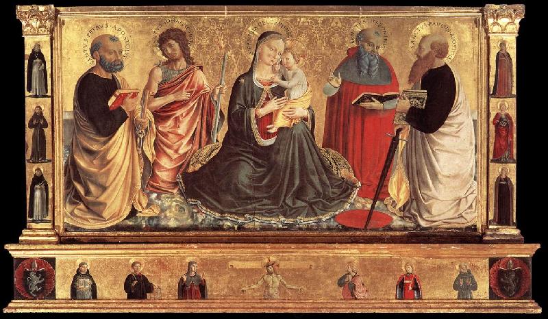 GOZZOLI, Benozzo Madonna and Child with Sts John the Baptist, Peter, Jerome, and Paul dsgh Germany oil painting art
